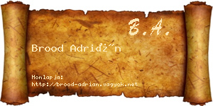 Brood Adrián névjegykártya
